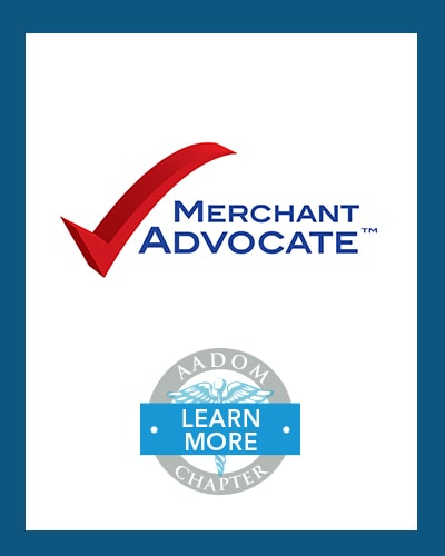 Merchant Advocate logo with AADOM Chapter logo saying 