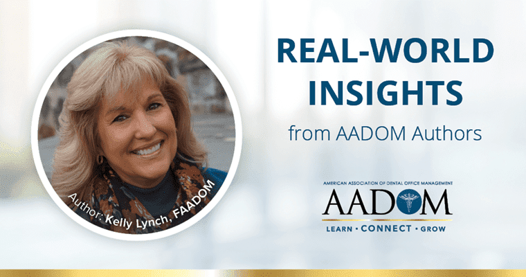 Kelly Lynch with text, "Real-world insights from AADOM authors"