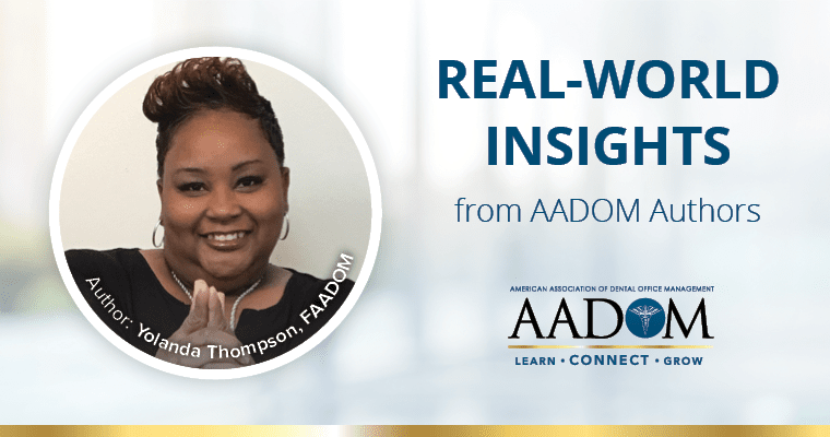 Yolanda Thompson, FAADOM with text, "Real-world insights from AADOM authors"