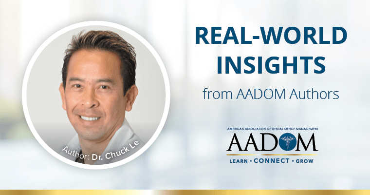 Dr. Chuck Le with text, "Real-world insights from AADOM authors"