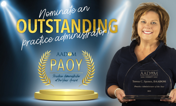 Do you know an exceptional Practice Administrator? Nominate them for Practice Administrator of the Year Award.