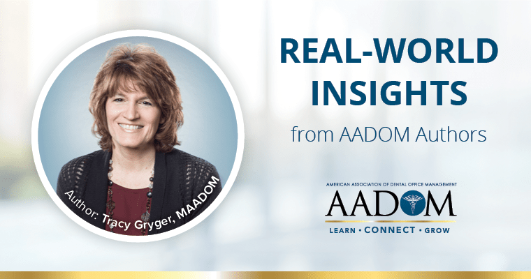 Tracy Gryger, MAADOM with text, "Real-world insights from AADOM authors"
