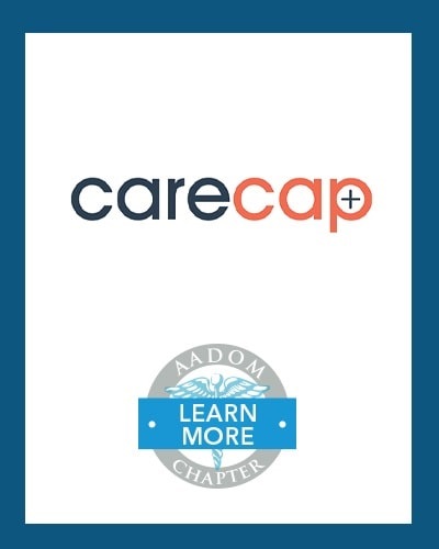 Care Cap Plus logo with AADOM Chapter logo saying 