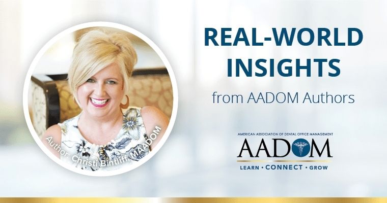 Christi Bintliff with text, "Real-world insights from AADOM authors"