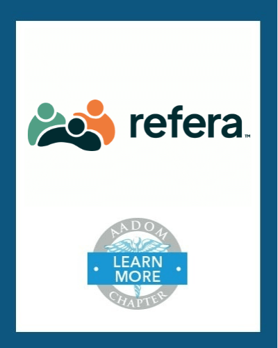Refera logo with AADOM Chapter logo saying 