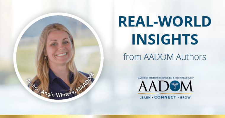 Angie Winters, MAADOM with text, "Real-world insights from AADOM authors"