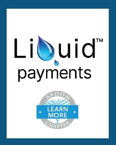 Liquid Payments logo with AADOM Chapter logo saying 