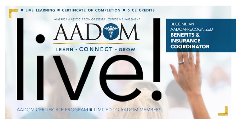 Upcoming AADOM Live Certificate Program – Benefits & Insurance Coordinator