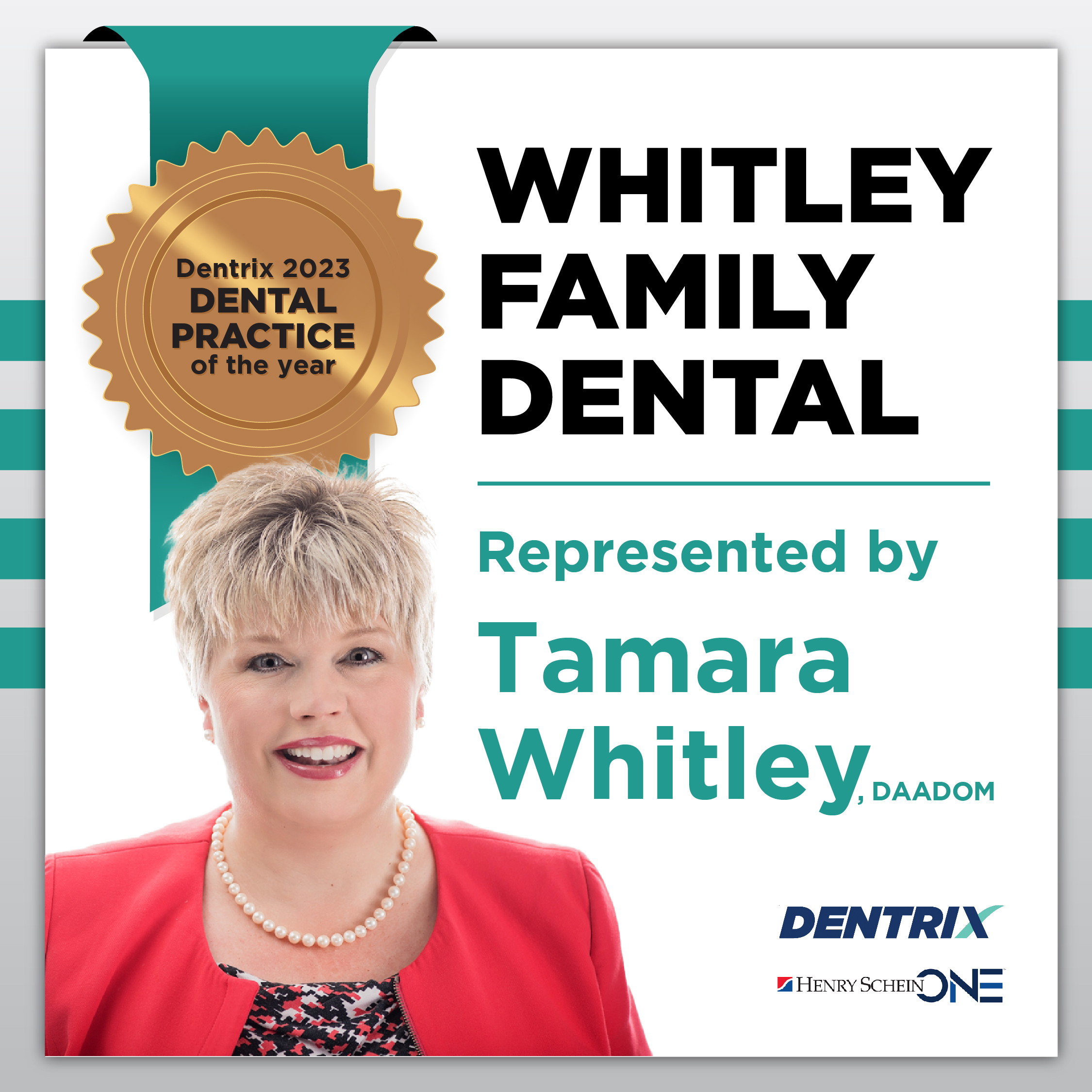 Graphic of what you win as Dentrix Dental Practice of the Year