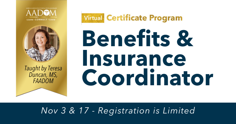 AADOM Benefits and Insurance Coordinator Certificate Program – Virtual Session