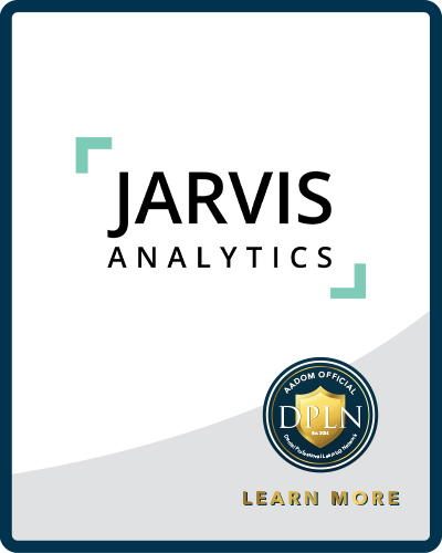 Jarvis Analytics logo with AADOM DPLN logo saying 