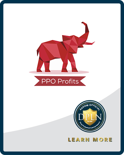 PPO Profits logo with AADOM DPLN logo saying 