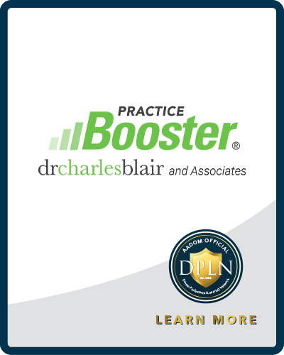 Practice Booster logo with AADOM DPLN logo saying 