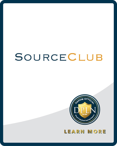 SourceClub logo with AADOM DPLN logo saying 