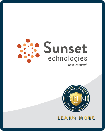 Sunset Technologies logo with AADOM DPLN logo saying 