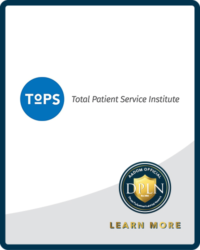 ToPS Total Patient Service Institute logo with AADOM DPLN logo saying 