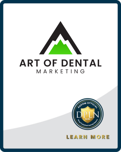 Art of Dental Marketing logo with AADOM DPLN logo saying 