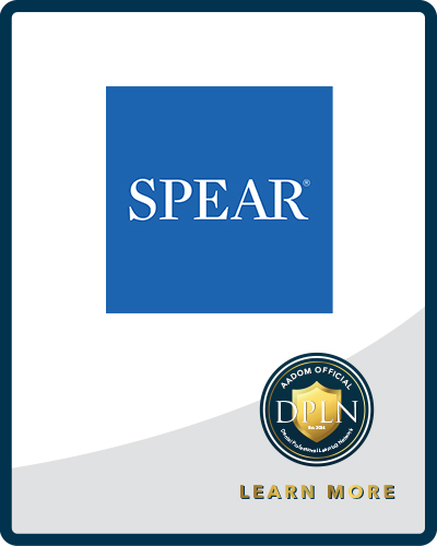 Spear Education logo with AADOM DPLN logo saying 
